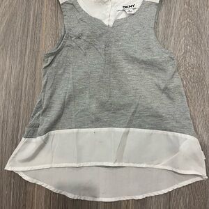 DKNY Gray and White girl’s Sleeveless Top